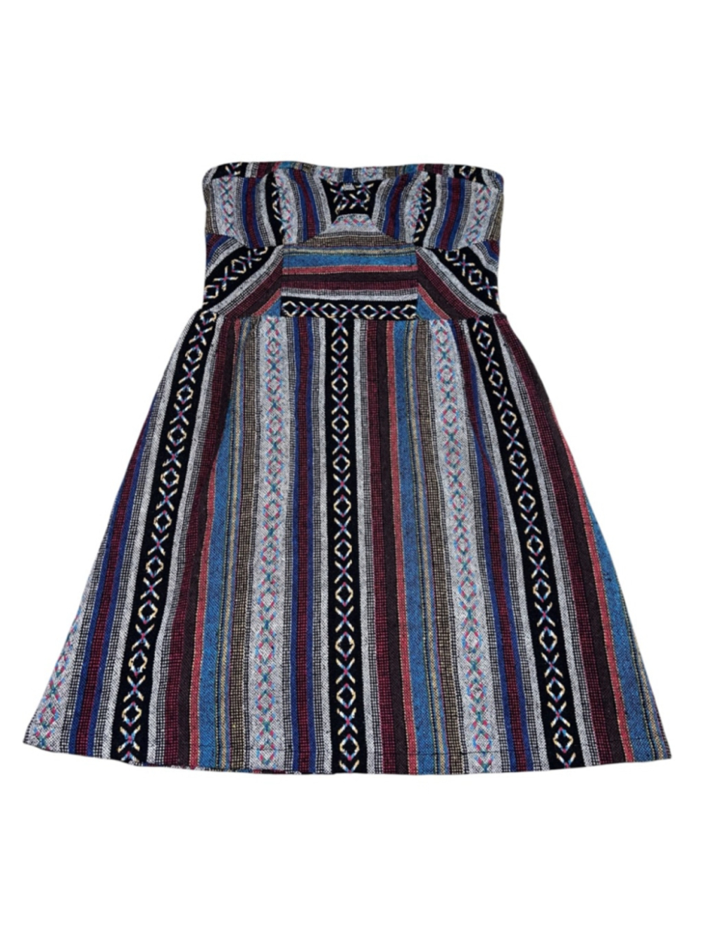 Callie Mac Strapless Dress Multi-color Boho Grunge Festival